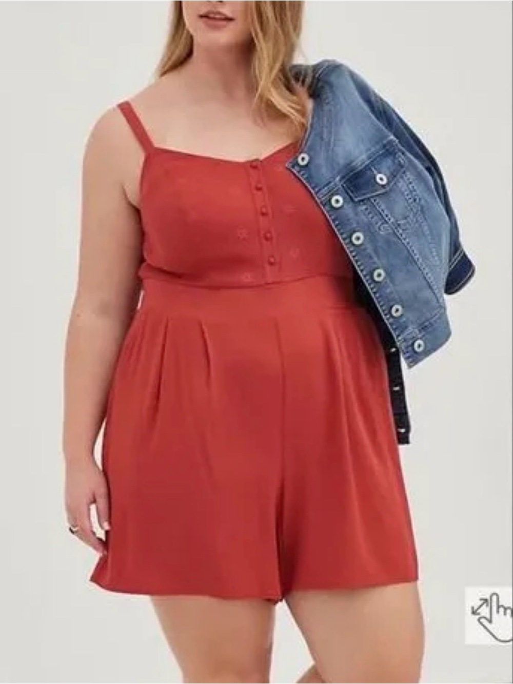 Torrid Rust Stretch Challis Eyelet Cami Romper Plus Size NWT
